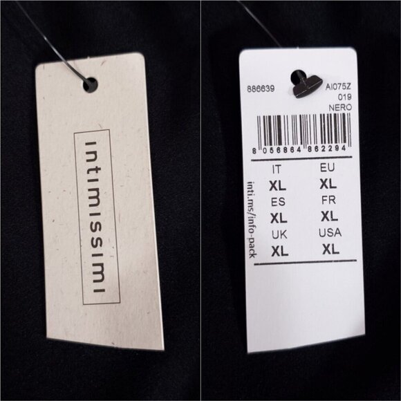 NWT Intimissimi Womens XL Trousers with Pockets Pants Black AI075Z - Picture 8 of 14